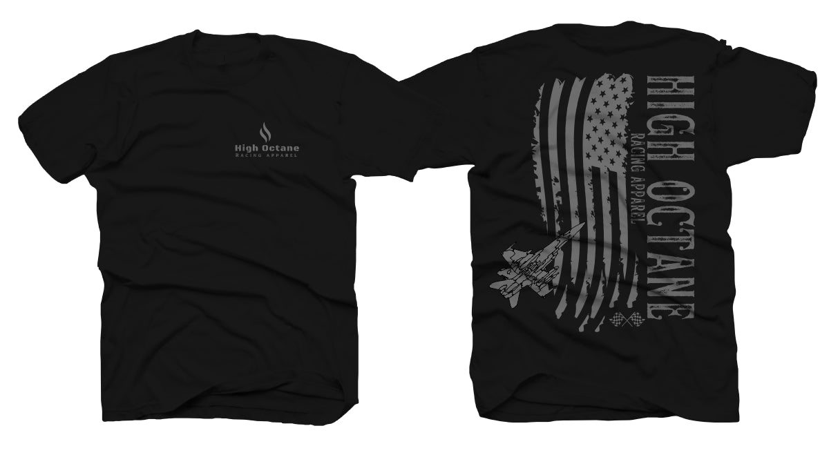 Stars & Stripes Short Sleeve Black Tee