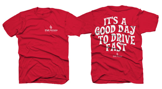 Drive Fast Short Sleeve Red Tee