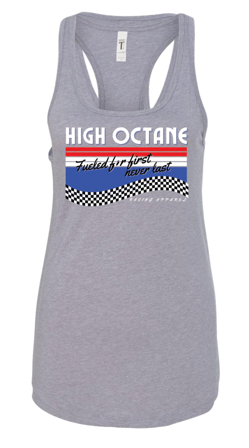 Octane Stars and Checkers Women's Grey Tank Top