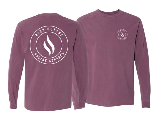 Circle Octane Berry Comfort Color Long Sleeve Tee