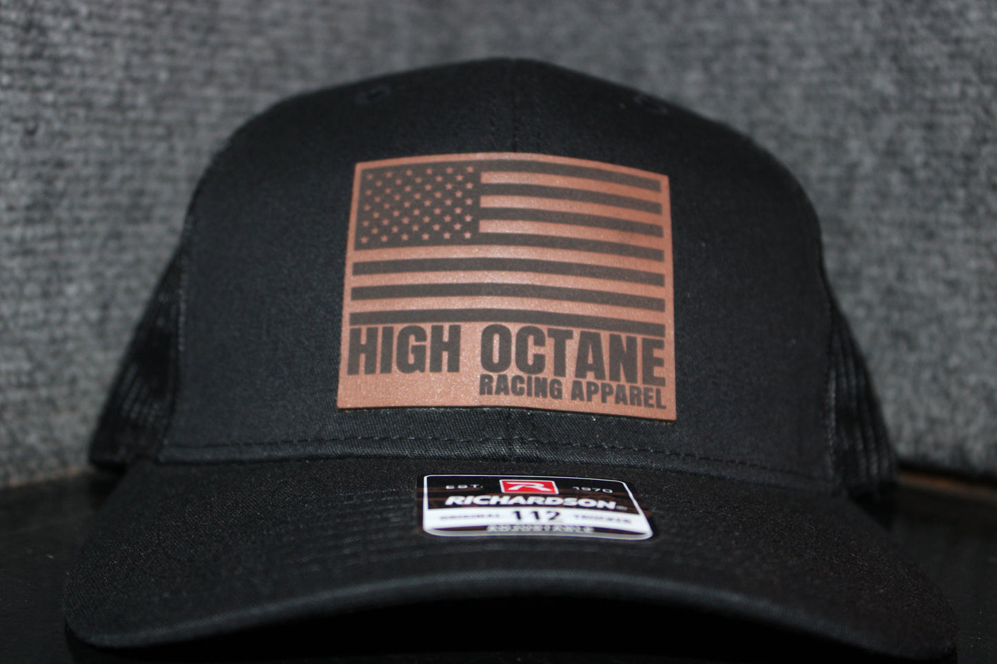 Leather Octane Flag Black Richardson 112 Hat