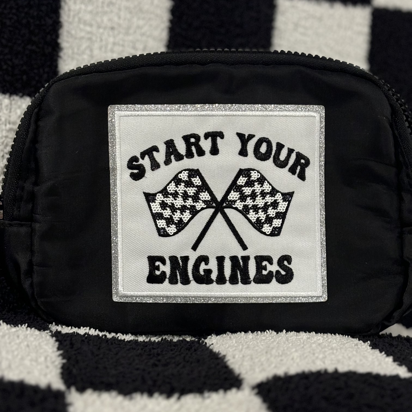 Start Your Engines Adjustable Cross Body Purse