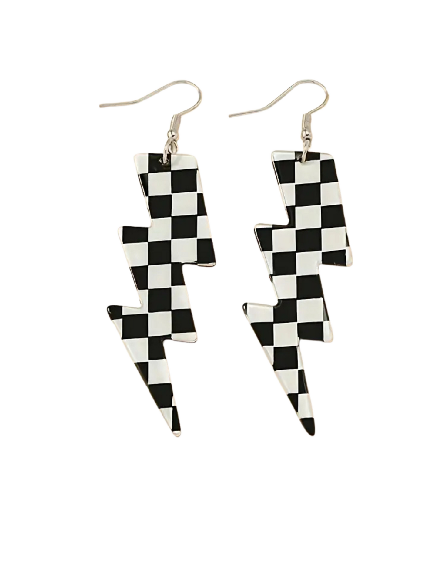 Checkered Lightning Earrings