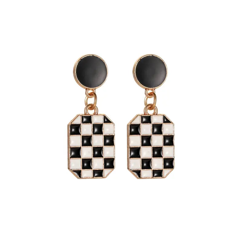 Checkered Stud Earrings